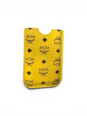 MCM Yellow Monogram Leather Phone Sleeve/l (credit card holder)